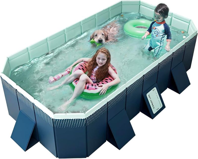 Photo 1 of Foldable Non-Inflatable Kids' Outdoor Swimming Pool - Hard Plastic Shell, Kid Pool for Backyard Dog Pools 