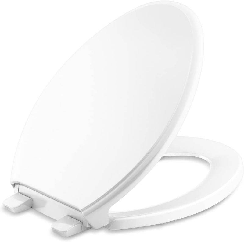 Photo 1 of 
KOHLER 4733-RL-0 Glenbury ReadyLatch Quiet Close Elongated Toilet Seat, Soft Close Toilet Seat, Toilet Seats for Elongated Toilets, White