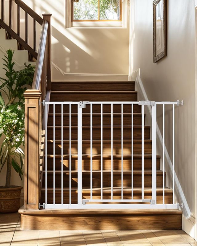 Photo 1 of 
InnoTruth 28.9-42.1" Wide Baby Gate for Stairs, 30" Tall Dog Gates for Doorways Expandable One-Hand Open, Easy Walk Through Dual Lock Metal Pet..