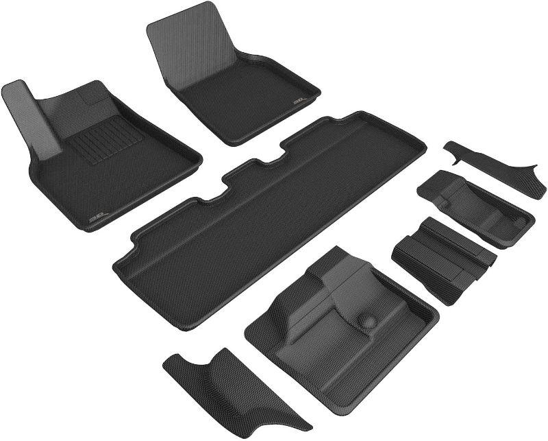 Photo 1 of 
D MAXpider Custom Fit Kagu Floor Mat (Black) Compatible with Tesla Model Y 7-Seat 2021-2024 - Full Set