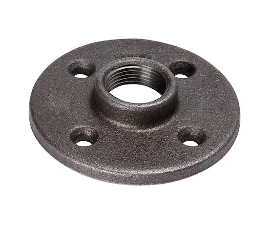 Photo 1 of 1/2 Black Malleable Iron Floor Flange Fitting (3-Pack)