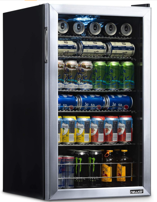 Photo 4 of 19 in. 126 (12 Oz) Can Freestanding Beverage Cooler Fridge with Adjustable Shelves - Stainless Steel