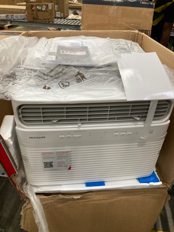 Photo 2 of **Parts Only** Frigidaire 10,000 BTU Window Air Conditioner & Dehumidifier, 115V, Cools up to 450 Sq. Ft. for Apartment, Dorm Room & Small/Medium Rooms, with Remote Control, Programmable Timer, and Sleep Mode, White
