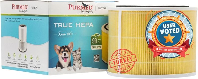 Photo 1 of core 300 Replacement Filter Compatible with Levoit Core 300 and 300S Air Purifier H13 Ture HEPA Core 300-RF, Pet Allergy, 1 Pack, Yellow