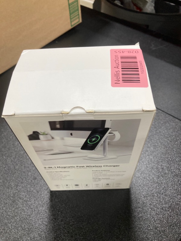 Photo 1 of 3 in 1 Charging Station for Apple Devices,Magnetic Wireless Charger for iPhone 15/14/13/12 Series, Mag-Safe Charger for iPhone AirPods iWatch with QC Adapter Dark Blue 2024