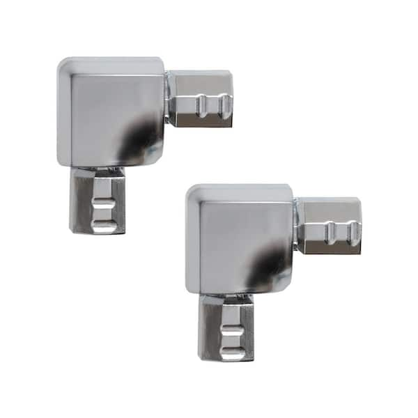 Photo 1 of Chrome 3/8 in. Bullnose Inside Corner Tile Edging Trim, 2 Pack