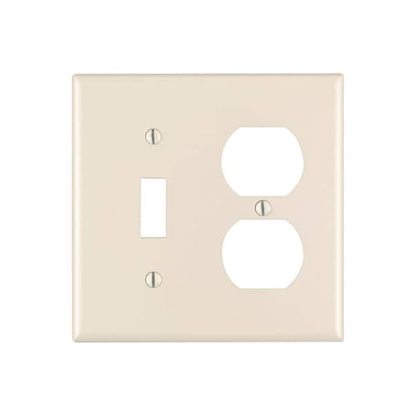 Photo 1 of 2-Gang 1-Toggle 1 Duplex Combination Wall Plate, Light Almond