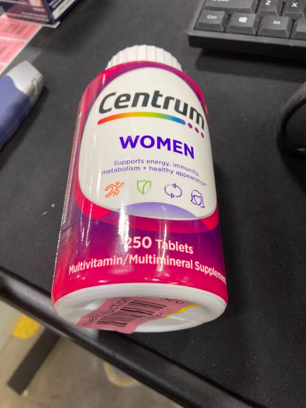 Photo 2 of Centrum Multivitamin for Women, Multivitamin/Multimineral Supplement with Iron, Vitamin D3, B Vitamins and Antioxidant Vitamins C and E, Gluten Free, Non-GMO Ingredients - 250 Count Nutritional Supplement exp 06/2025