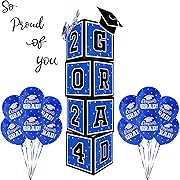 Photo 1 of 
Roll over image to zoom in
2024 Graduation Decorations Set - So Proud of You - Class of 2024 Balloon Boxes for Memorable Grad Party Supplies, Indoor/Outdoor Congrats Grad Home Door Décor Essentials?blue and black?