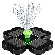 Photo 1 of 3.5W Solar Bird Bath Fountain Solar Fountain, 2024 Upgrade Outdoor Water Fountain,Solar Water Pump with Four-leaf Clover Design, 4 Fixed Rods & 8 Green Nozzles Fountain for Garden, Pool, Pond