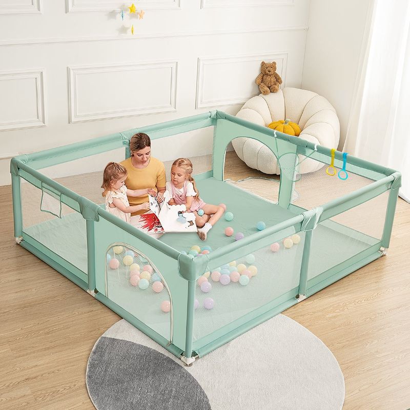 Photo 1 of Baby Playpen, 59x71'' Large Baby Playard, Infant Activity Center with Anti-Slip Base