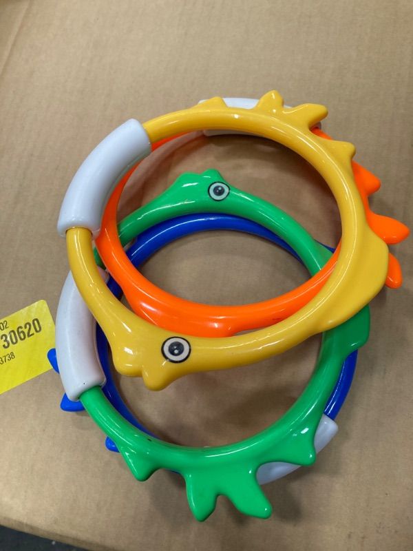 Photo 2 of  Water Sports 4 Piece Underwater Diving Fun Rings, One Size, Multi