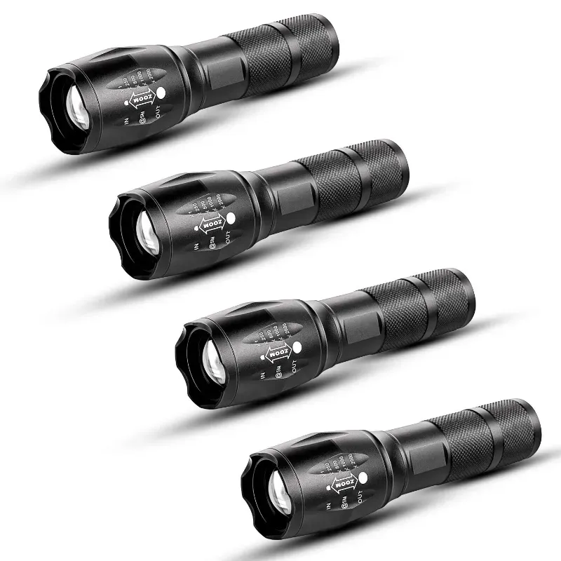 Photo 1 of 4-Packs LED Flashlights 2000 High Lumen Home Tactical Camping Mini Flash Lights, Camping Accessories for Outdoor, Valentines Gifts, Powered by AAA Battery