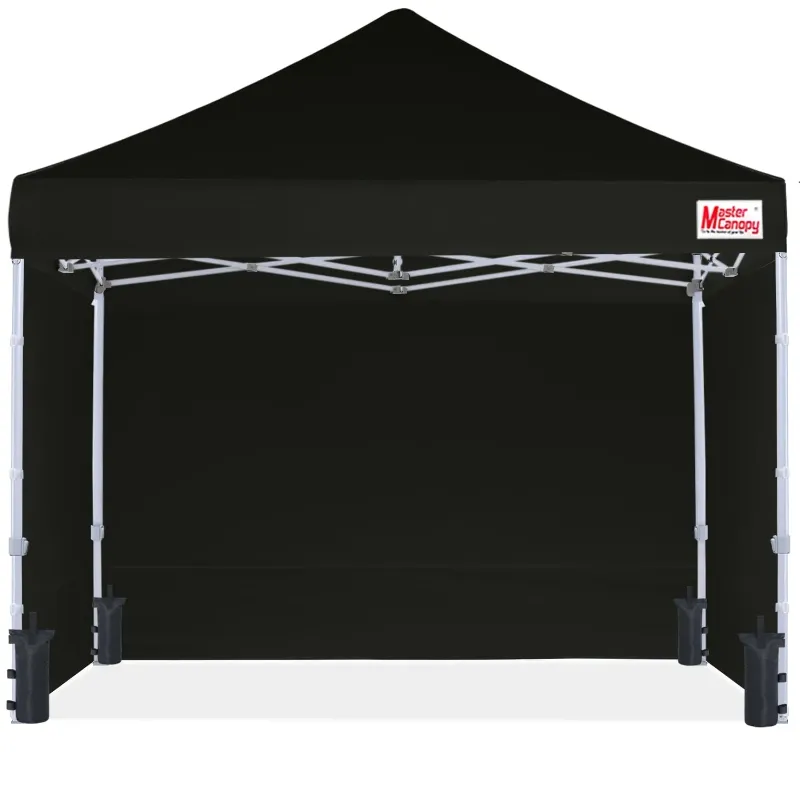 Photo 1 of  10' x 10' Heavy Duty Pop-up Canopy Tent Commercial Grade with 4 Sidewalls, Black