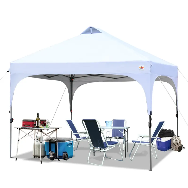 Photo 1 of 10' x 10' White Outdoor Pop up Canopy Tent Camping Sun Shelter-Series