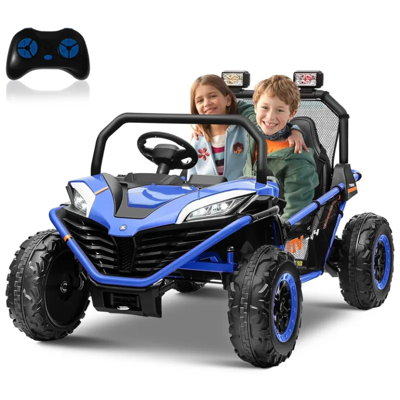 Photo 1 of 24V Kids Ride on Car,Neche 2 Seater Powered off-Road,4WD Electric Vehicles with Remote Control,Maximum 5mph,Spring Suspension UTV for 3-8 Boys Girls,Blue