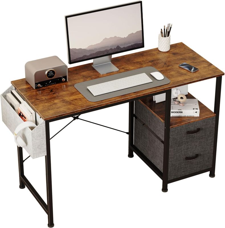 Photo 1 of Lkeiyay Desk  Office Table Computer Desks (Rustic Brown)