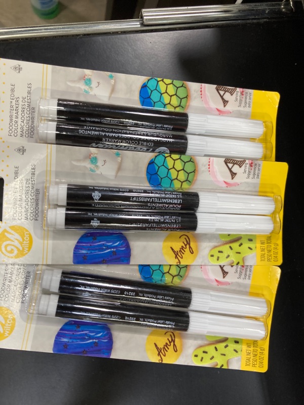 Photo 2 of  3 pack Wilton FoodWriter Edible Color Marker Set 2-Piece Black Food Writer for Desserts
