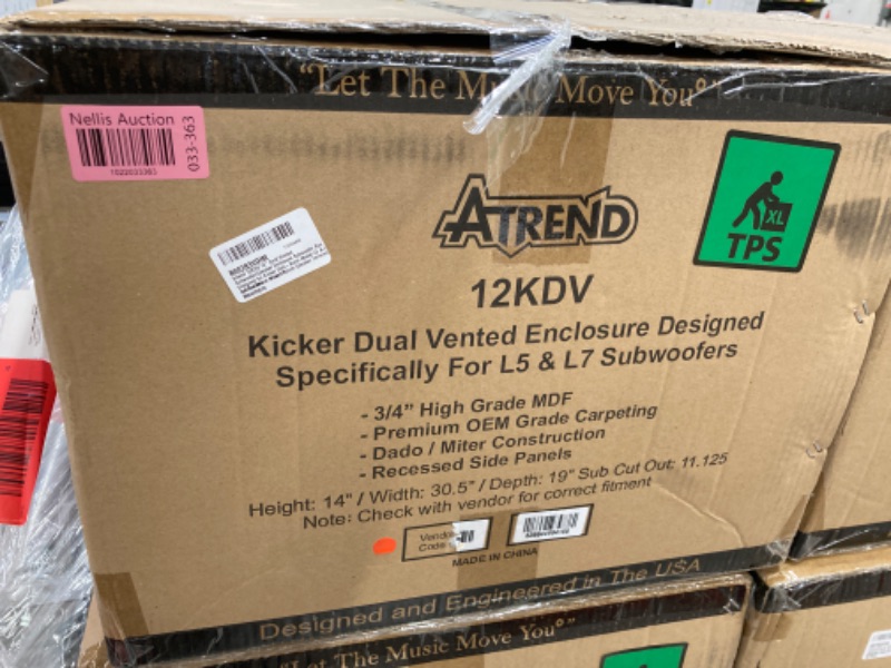 Photo 3 of Atrend 12KDV Dual Vented Kicker L7 Enclosure