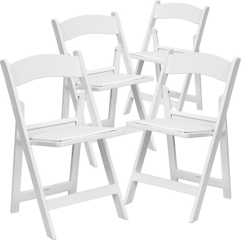 Photo 1 of Flash Furniture HERCULES Kids Folding Chairs with Padded Seats | Set of 3 White Resin Folding Chair with Vinyl Padded Seat for Kids