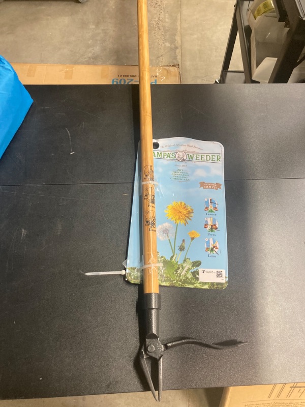 Photo 2 of Grampa's Weeder - The Original Stand Up Weed Puller Tool with Long Handle - Made with Real Bamboo & 4-Claw Steel Head Design - Easily Remove Weeds Without Bending, Pulling, or Kneeling