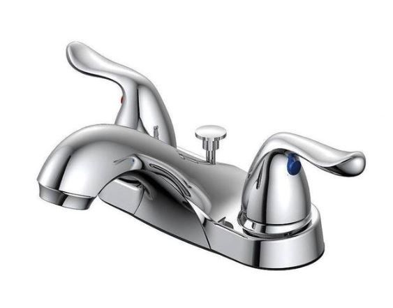 Photo 1 of Constructor Pro 4 in. Centerset Double Handle Bathroom Faucet in Chrome (2-Pack)
