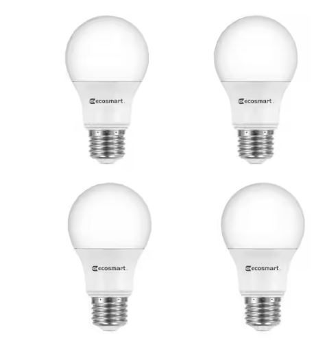 Photo 1 of 100-Watt Equivalent A19 Dimmable LED Light Bulb Bright White (4-Pack)
&
60-Watt Equivalent ST19 Straight Filament Dusk to Dawn Clear Glass E26 Vintage Edison LED Light Bulb, Daylight
