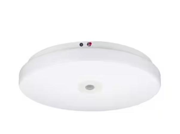 Photo 1 of 15 in. White Selectable LED Flush Mount with Motion Sensor and EM Backup
