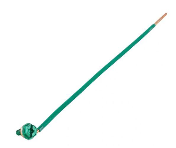 Photo 1 of 12 AWG Solid Grounding Pigtails with Screws in Green (50-Pack)
