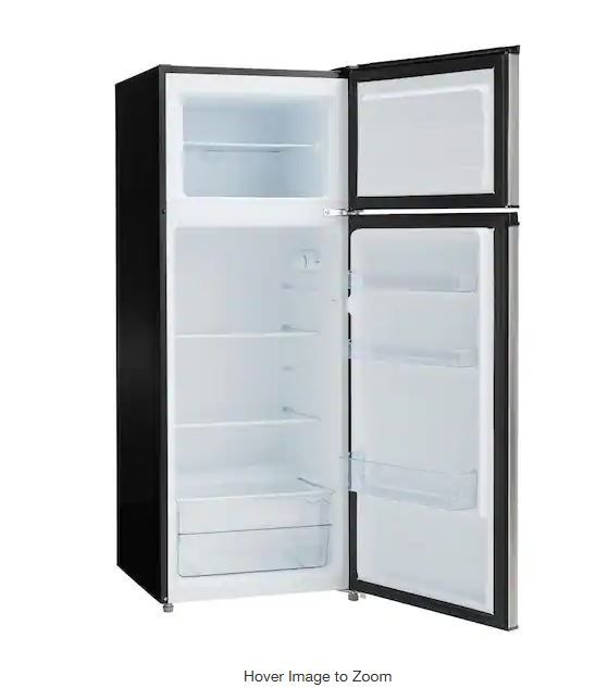 Photo 1 of 7.1 cu. ft. Top Freezer Refrigerator in Stainless Steel Look