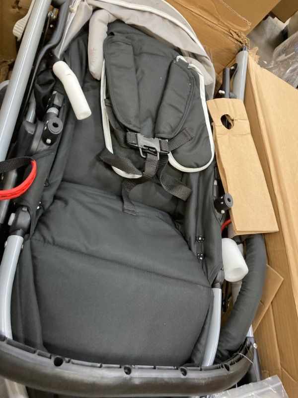 Photo 2 of Dream On Me, Track Tandem Stroller- Face to Face Edition in Light Grey, Gray