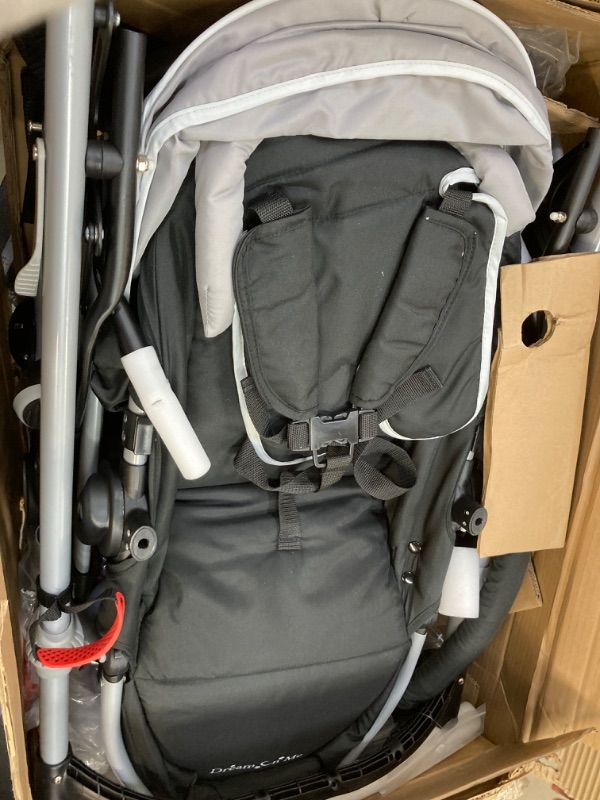 Photo 3 of Dream On Me, Track Tandem Stroller- Face to Face Edition in Light Grey, Gray