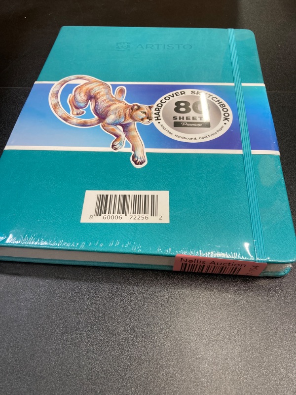 Photo 1 of ARTISTO 8.5x11" Premium Hardcover Sketchbook - 80 Sheets (125 GSM), Acid-Free Drawing Paper, Hardbound Sketch Pad with Inner Pocket, Elastic Closure, and Bookmark Ribbon Blue