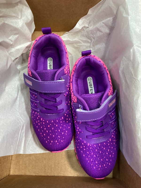 Photo 2 of KUBUA Kids Sneakers for Boys Girls Running Tennis Shoes Lightweight Breathable Sport Athletic - Size: 33 (1.5Y) Big Kid Purple