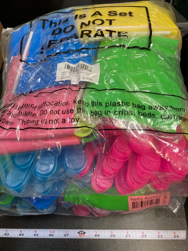 Photo 1 of 32 Pcs LED Hand Clappers Inflatable LED Flashing Cheer Sticks Set Include 16 Light up Noise Makers and 16 Flashing Thicken Thunder Cheering Sticks for Sporting Events Birthday Party- 2pk Bundle