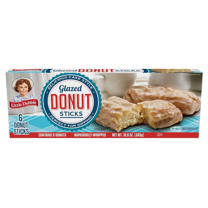 Photo 1 of **Expired 07/14/2024** Little Debbie Donut Sticks 6 Individually Wrapped Snack Cakes, 10 OZ Box
