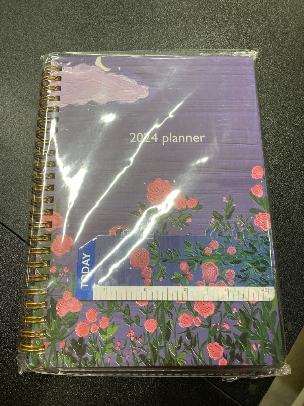 Photo 2 of 2024 Planner Weekly and Monthly, 2024 Daily Planner Jan - Dec. 6.4" x 8.5", Planner 2024 with Bookmark Ruler, Thick Paper, Back Pocket, Flexible Hardcover, Elastic Closure 2024 Purple