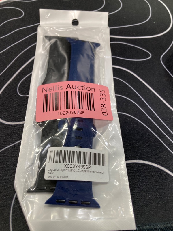 Photo 1 of 2 Packs Cute Engraved Bands Compatible with Apple Watch Bands 38mm 40mm 41mm 44mm 45mm 42mm 49mm, Women Designer Soft Silicone Replacement Strap for iWatch Series SE 9 8 7 6 5 4 3 2 1 Ultra Bear - Black & Blue 42mm/44mm/45mm/49mm
