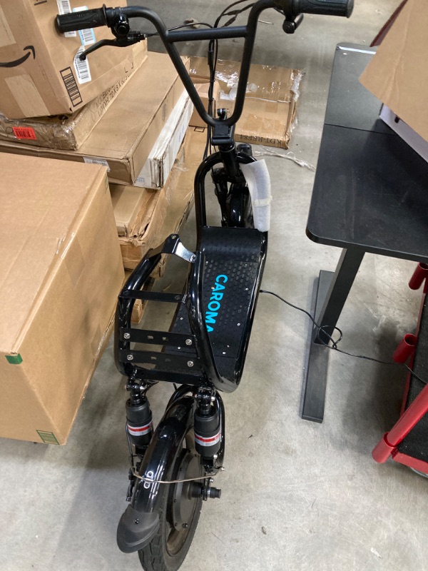 Photo 2 of ***WILL NOT CHARGE*** Caroma 1200W Peak Electric Scooters for Adults, 14" Fat Tire, 500Wh Battery, 30 Miles Range, 20MPH Top Speed, Foldable Electric Scooter with Seat, Dual Shock Absorbing Electric Bike for Commuting
