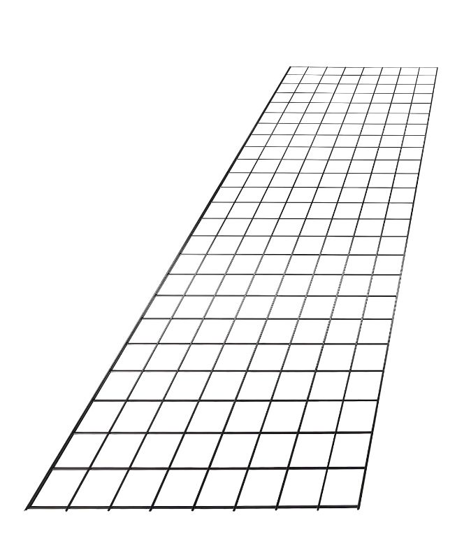Photo 1 of Black Wire Grid Panel - 3” On Center with 1/4" Wire - Accepts Wire Gridwall Fixtures - Metal Grid Wall Panel Perfect for Retail, Thrift, Convenience Stores and the Home as Art