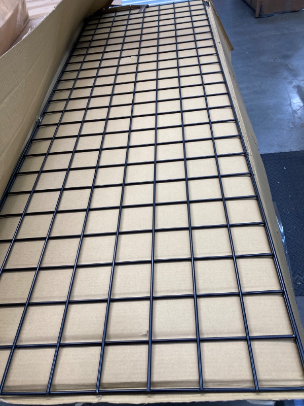 Photo 1 of Black Wire Grid Panel - 3” On Center with 1/4" Wire - Accepts Wire Gridwall Fixtures - Metal Grid Wall Panel Perfect for Retail, Thrift, Convenience Stores and the Home as Art