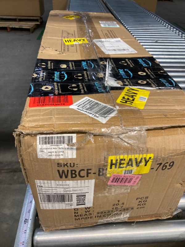 Photo 1 of 84" Ceiling Fan no Light White, Reversible DC Motor, 6 Speed Remote Control, Industrial 9 Aluminum Blades with 4.5"/12"/24" Downrods for Home or Commercial, Living Room/Warehouse White 84"