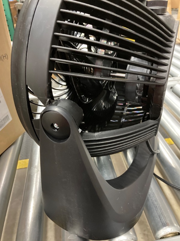 Photo 1 of ****SIDE IS CRACKED*** Amazon Basics 15-Inch Air Circulator Fan with 90-Degree Tilt Head and 3 Speed Settings, 70 Watts, Ultra Quiet (30 dB), Lightweight (4 LBS), Black, 7.6"D x 14.8"W x 14.1"H