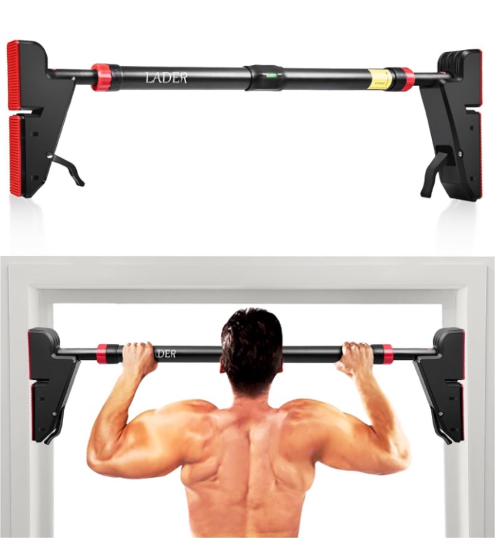 Photo 1 of **** FACTORY SEALED **LADER Pull Up Bar for Doorway, Strength Training Pull-Up Bars with No Screw Installation for Home Gym Exercise Fitness with Level Meter, Max Load Bearing 550LBS