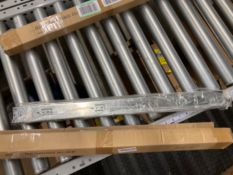 Photo 1 of YENUO Heavy Duty Drawer Slides Full Extension with Lock Side Mount 14 16 18 20 22 24 26 28 30 32 34 36 40 Inch Ball Bearing Metal Rails Track Guide Glides Runners 110 Lbs 1 Pair (with Lock, 26 inch) With Lock 26 inch