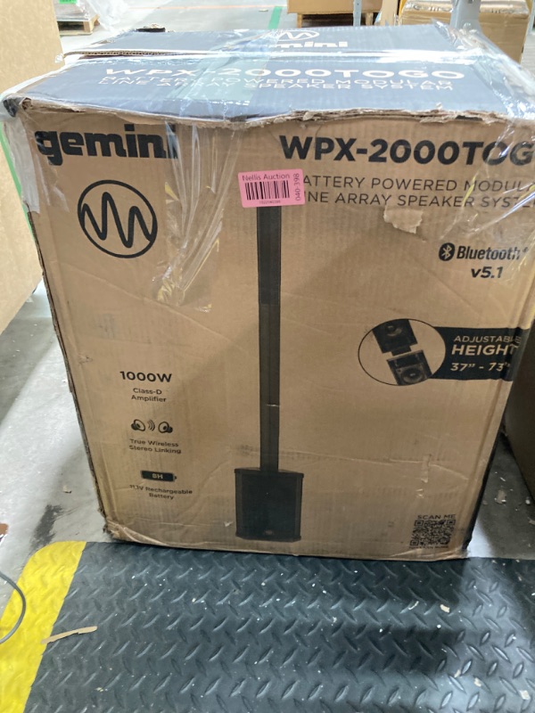 Photo 4 of Gemini Sound WPX-2000TOGO - Portable Battery-Powered Modular Line Array Pro PA Speaker, 1000W Peak, Bluetooth Streaming, for DJs, Parties & Events WPX-2000TOGO Battery Powered