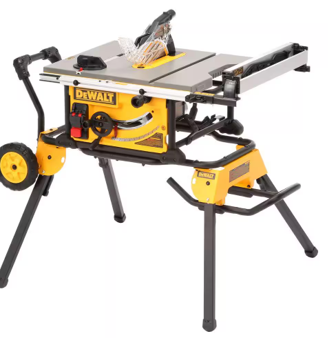 Photo 1 of *** STOCK PHOTO IS FOR REFERENCE ONLY. DeWALT 15 Amp Corded 10 in. Job Site Table Saw with Rolling Stand (unsure if parts are missing, used)