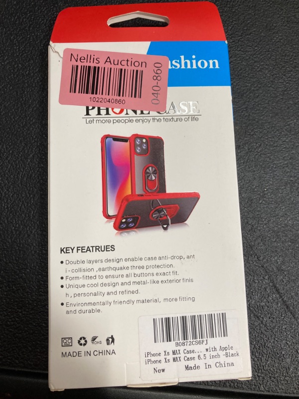 Photo 2 of ***STOCK PHOTO IS FOR REFERENCE ONLY. Phone Xs Phone Case Clear/BLACK with Double Ring Holder, magnetic [Adjustable & Foldable] Shockproof Protective Cover