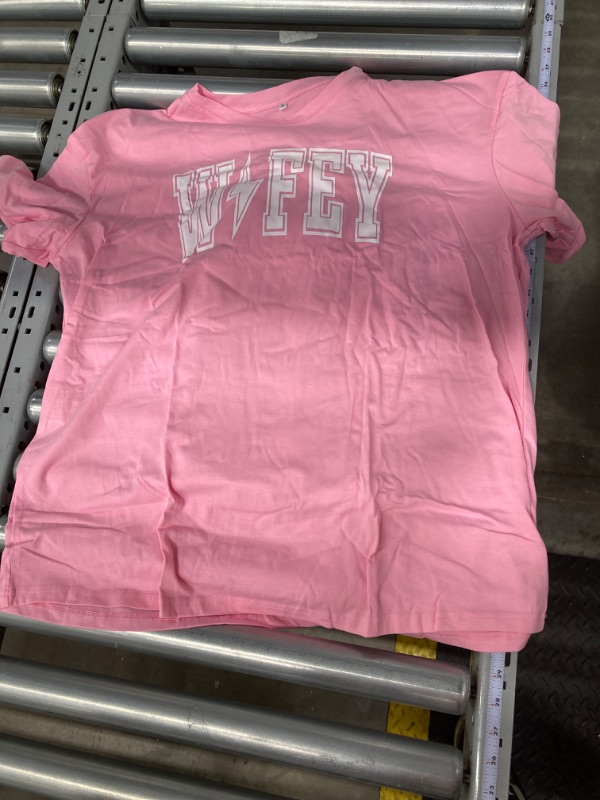 Photo 2 of ***PHOTO IS ONLY FOR REFERNCE. Wifey Shirts, Add Est Year, Wedding Anniversary T-Shirt, Pack of 1 (PINK, SIZE XL)