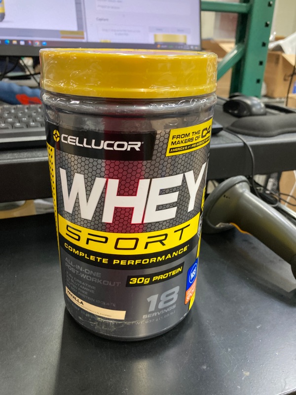 Photo 2 of ***BEST BY 08/2024
Cellucor Whey Sport Protein Powder Vanilla | Post Workout Recovery Drink with Whey Protein Isolate, Creatine & Glutamine | 18 Servings